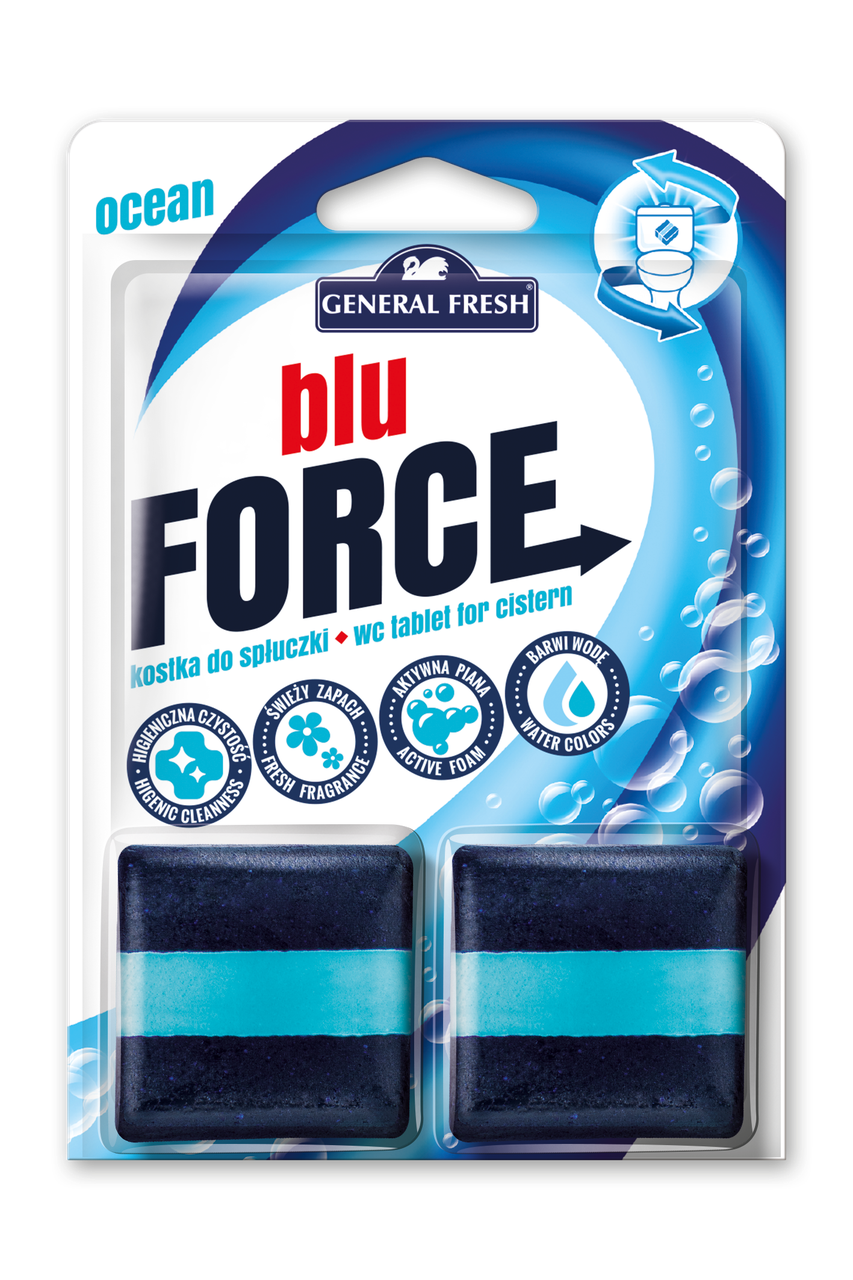 

Освежитель унитаза (кубики для сливного бачка ) General Fresh Blu Force Ocean 2х50г