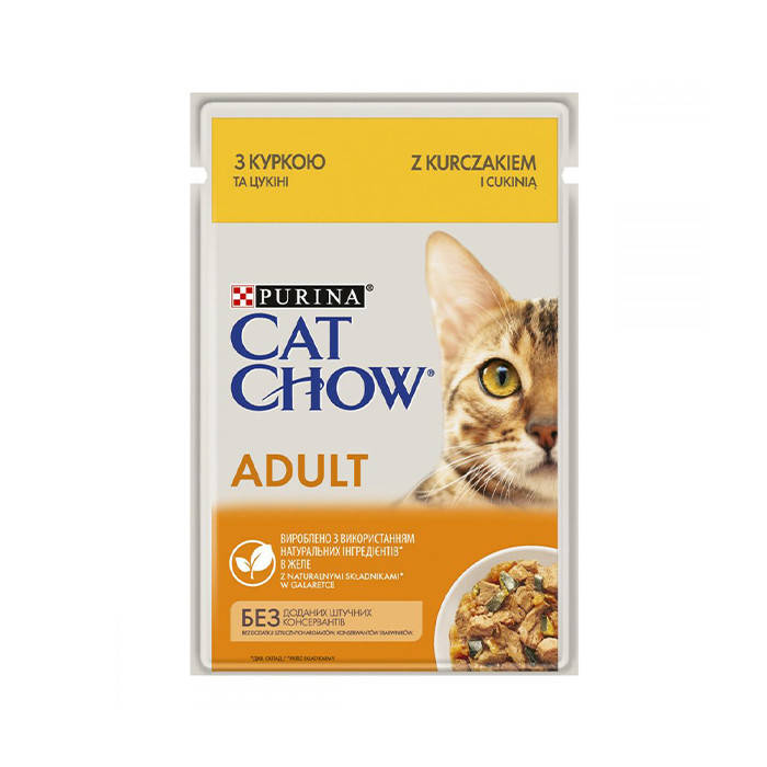

Cat Chow Adult с курицей и кабачками 85 г