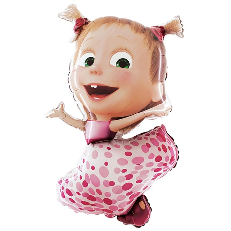 

Фольгированный шарик Grabo (104 см) Маша с хвостиками, Разные цвета