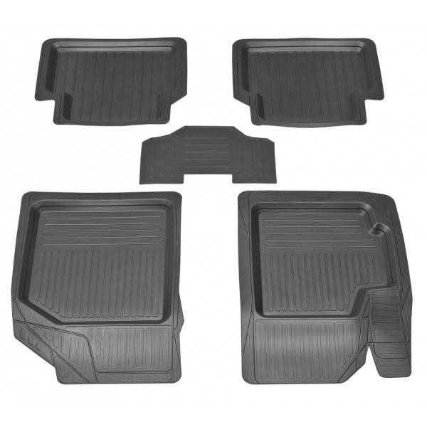 

Коврики в салон резиновые Daewoo Lanos / ЗАЗ Сенс / Chevrolet Aveo/ Chervrolet Laceti (5шт) "Дубно", Черный