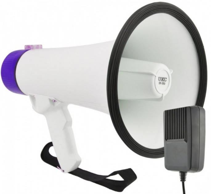 

Мегафон громкоговоритель рупор ручной POWER MEGAPHONE ER-66U UKC