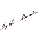 

Виниловая наклейка на авто My life my rules (от 5х40 см), Разные цвета