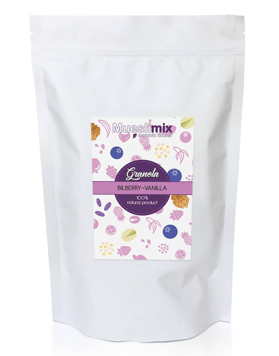 

Гранола с черникой, черным изюмом, фисташкой и грецким орехом 900г