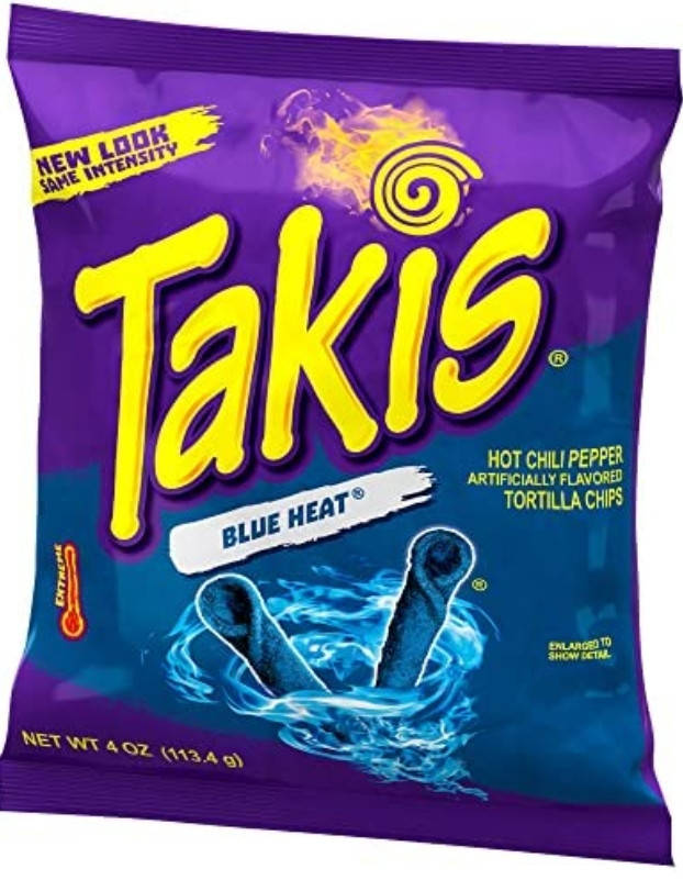 

Мега Takis Blue Heat, Hot Chili Pepper Tortilla Chips, 113,4 грамма - Американские чипсы Такис Синие (голубые)