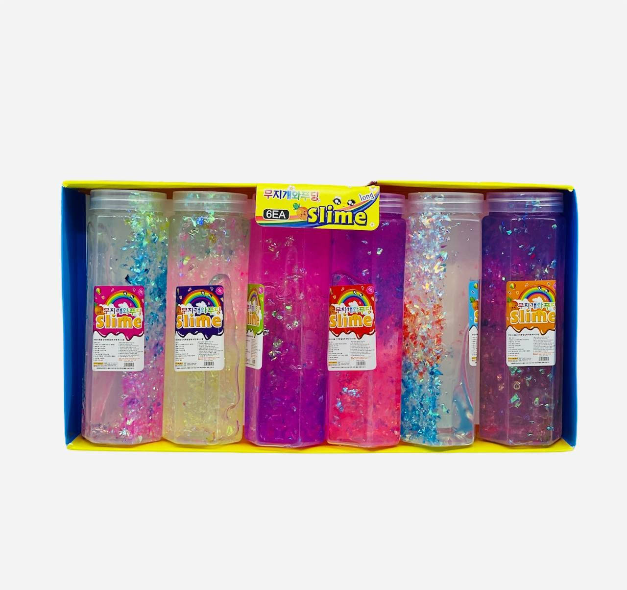

Слайм с блестками "Slime" шестигранная колба (1/72/6, 6 цветов, с фольгой и блестками )