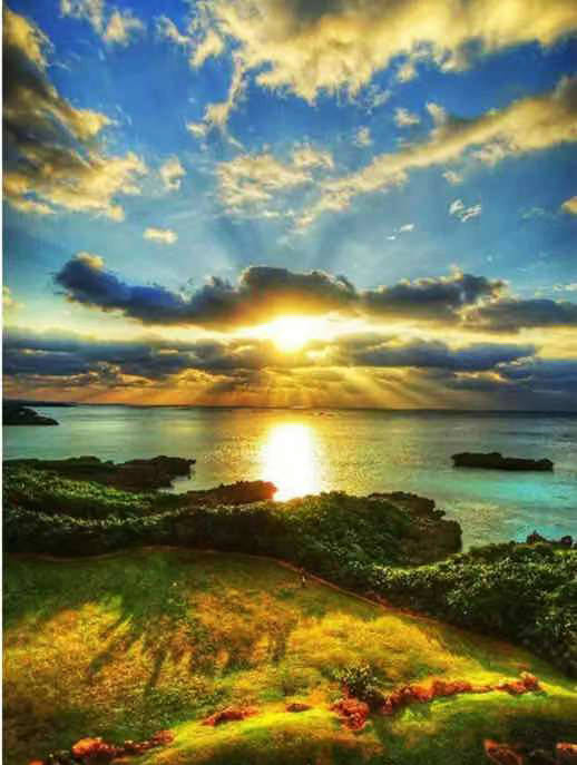 

Алмазная вышивка Картина стразами 5D Рассвет над морем 30х40 см Полная выкладка Круглые камни