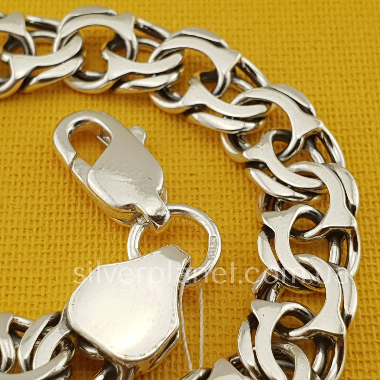 

Мужской серебряный браслет бисмарк 21 см. Серебро 925