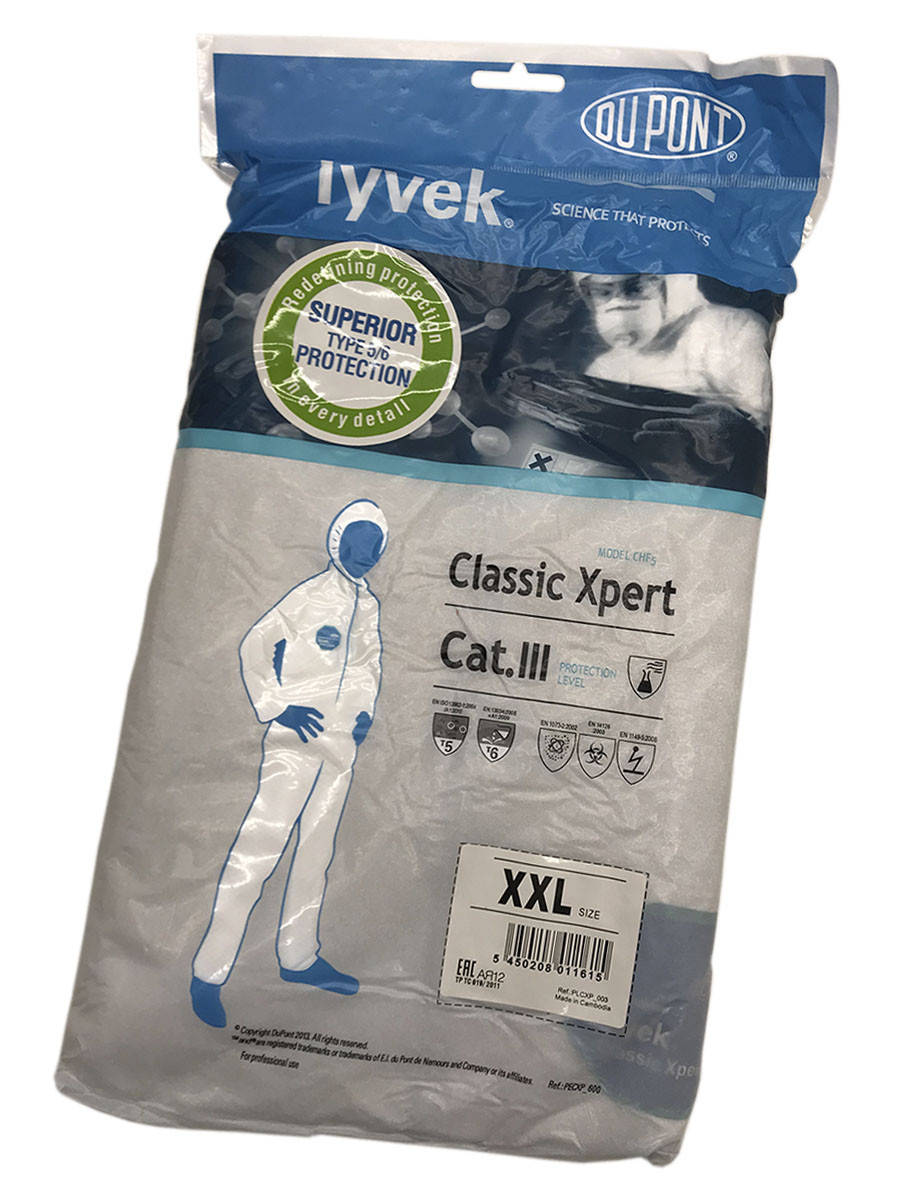 

Комбинезон защитный DuPont Tyvek Classic Xpert Cat.lll размер XXL 186-194 см