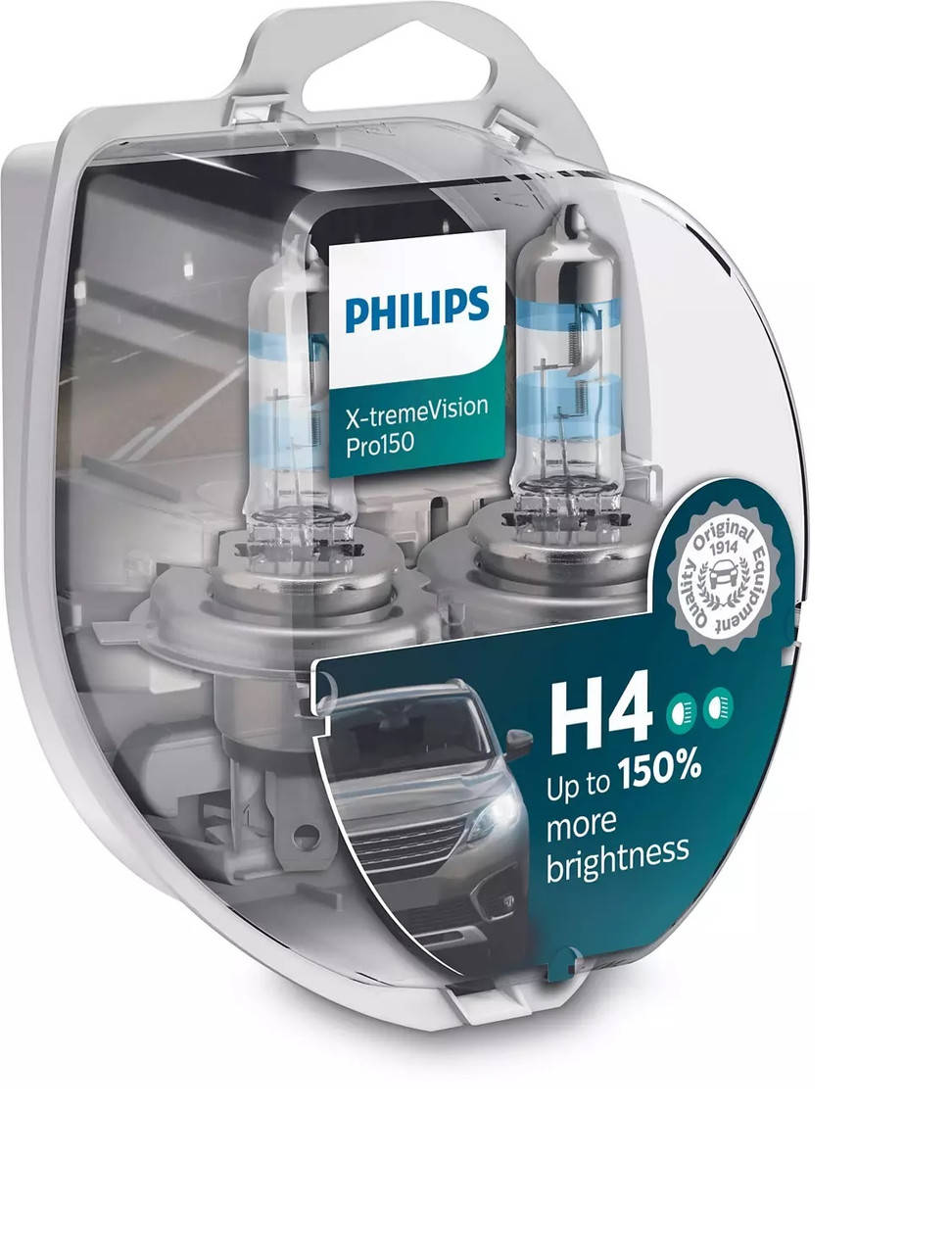 

Автомобильные галогенные лампы головного света Philips H4 X-tremeVision Pro150 +150%