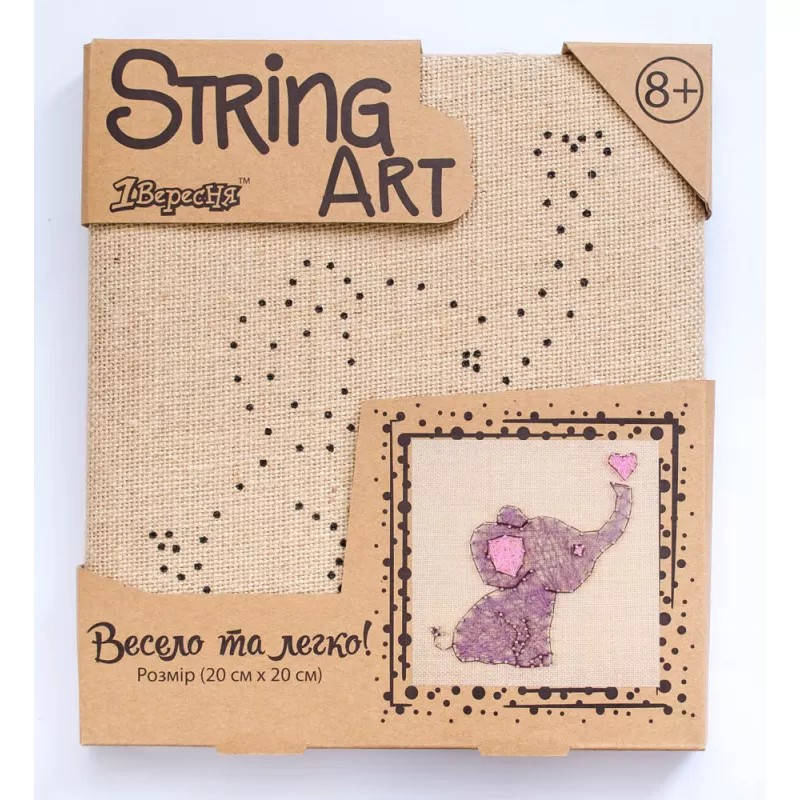 

Набор креативного творчества "Милый слон" String Art изонить из ниток стринг-арт с гвоздями мулине моторика