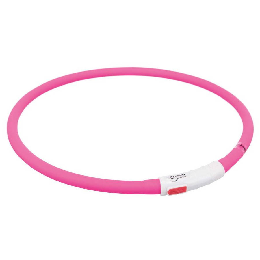 

Светящийся ошейник USB Flash Light XS-XL розовый для собак 70см х 10мм