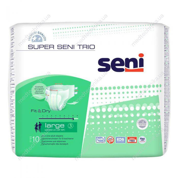 

Подгузники для взрослых Super Seni Trio Large 100-150 см 10 шт