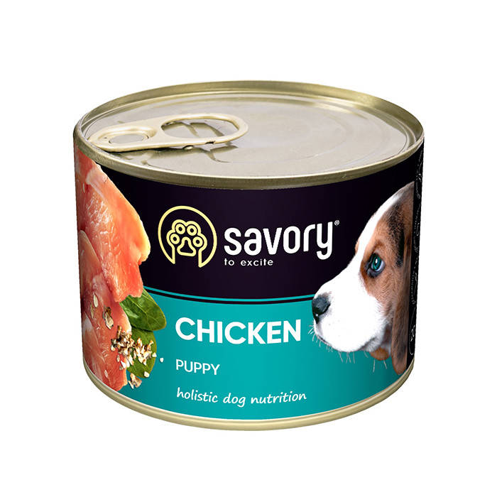 

Savory Dog All breeds Puppy Chicken консерва для щенков с курицей 400 г