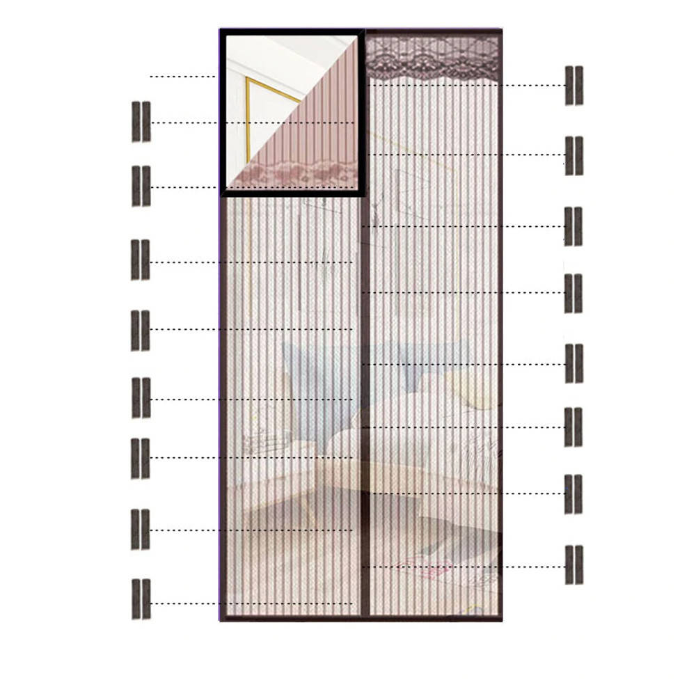 

Москитная сетка на магнитах 100х210 см Magic Mesh / Антимоскитная сетка от комаров / Москитная штора Коричневый