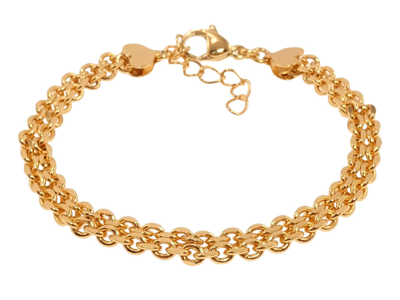 

Браслет Xuping Позолота 18K "Плетение Итальянский Бисмарк" длина с доп.цепочкой 16-19см х 5мм
