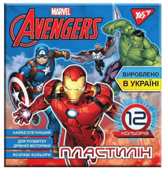 

Пластилін Yes Marvel 12 кольорів, Разные цвета