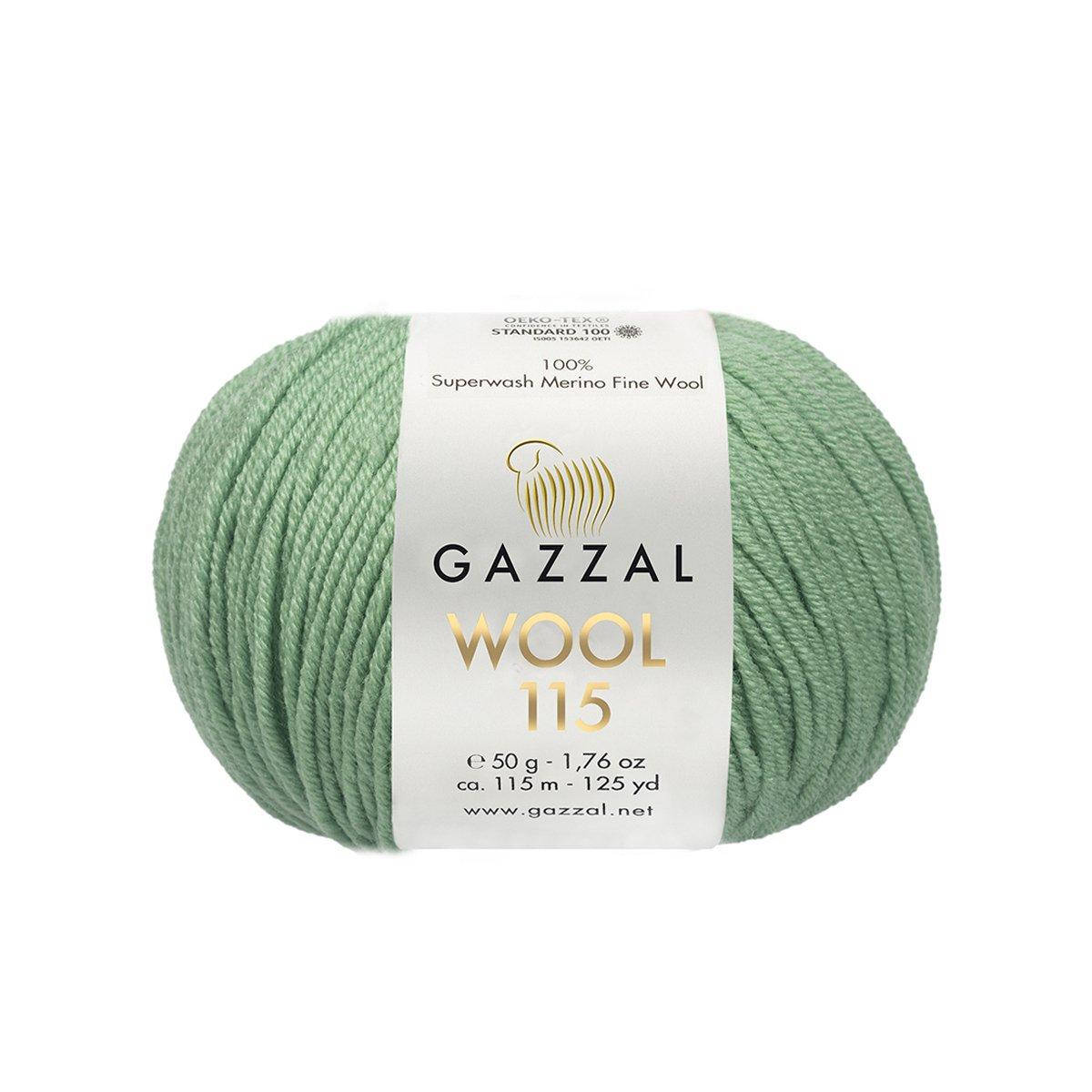 

Gazzal Wool 115 (Газзал Вул 115) № 3325 мята (Пряжа мериносовая, нитки для вязания)