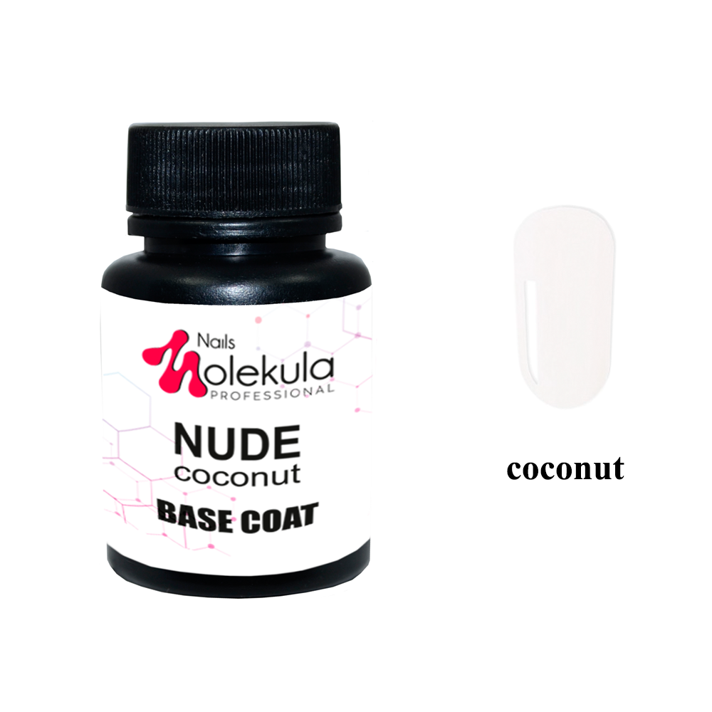 

Molekula Base Coat Nude Coconut - камуфлирующая база, белая, 30 мл