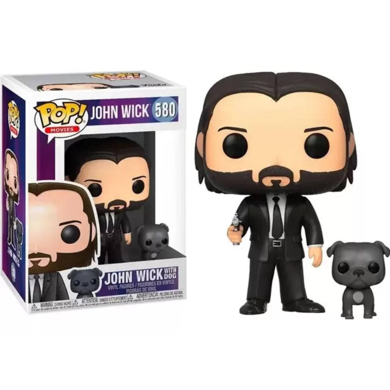

Фигурка Funko Pop Фанко Поп Джон Уик Джон Уик с собакой John Wick John Wick with dog 10 см Movies JW 580