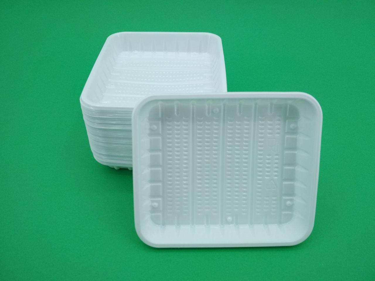 

Одноразовый лоток пластиковый , прямоугольный (размер 130мм * 150мм) (100 шт), Белый