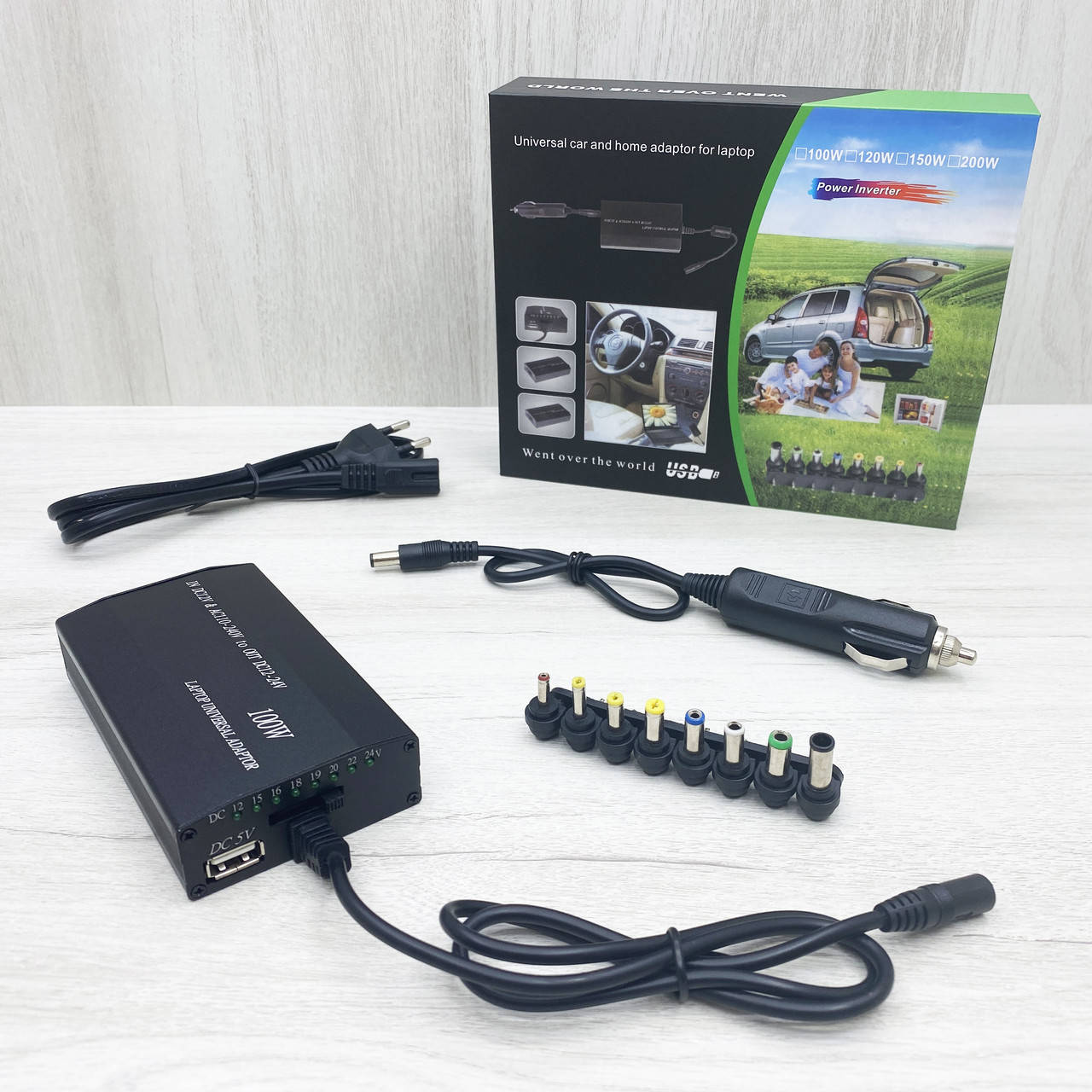 

Универсальная зарядка для ноутбуков + Прикуриватель DC 12-24V 100W