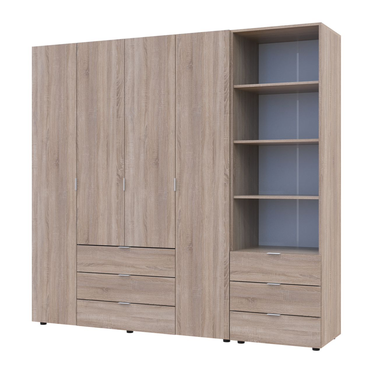 Шафа для одягу Doros Гелар Дуб сонома 4ДСП з пеналом 215х49.5х203.4 (42005182)