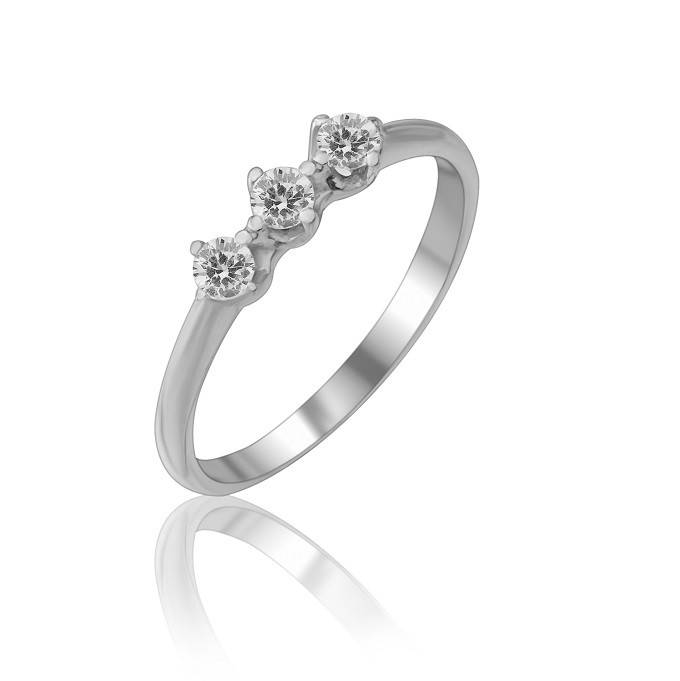 

Серебряное кольцо с фианитами