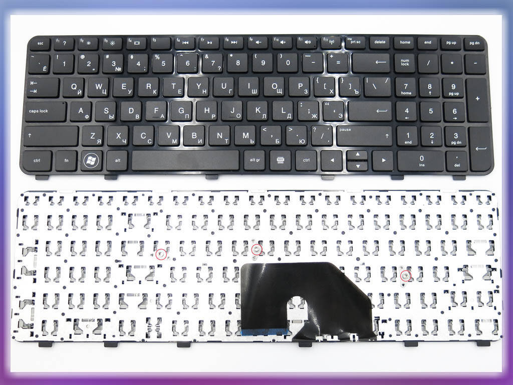 

Клавиатура для HP DV6-6000, DV6-6100, DV6-6b, DV6-6c series ( RU Black с рамкой)., Черный