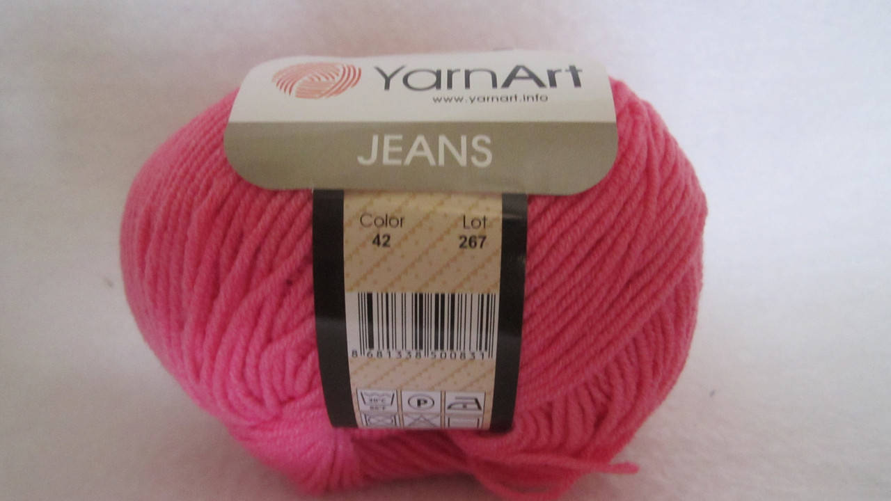 

Пряжа YarnArt Jeans ,цвет розово-малиновый.
