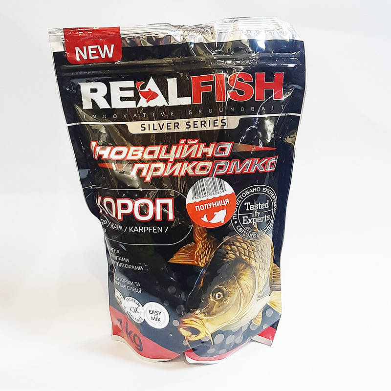 

Прикормка RealFish Карп Клубника 1кг