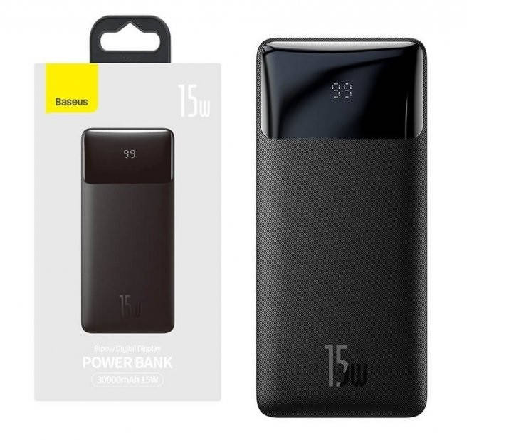 

Power bank - Baseus Bipow -30000mAh, быстрая зарядка, 3 девайса за раз