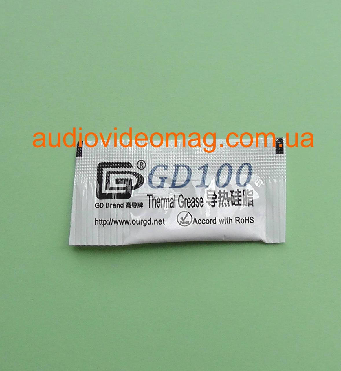 

Термопаста (теплопроводящая, теплопроводная паста) GD100 (К/т 1,04W/m-k), 0.5 грамм