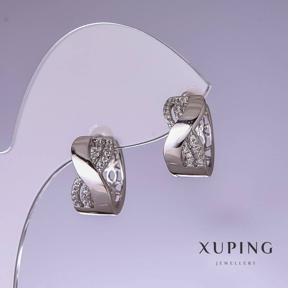 

Серьги Xuping бесконечность 15х7мм родий 18к