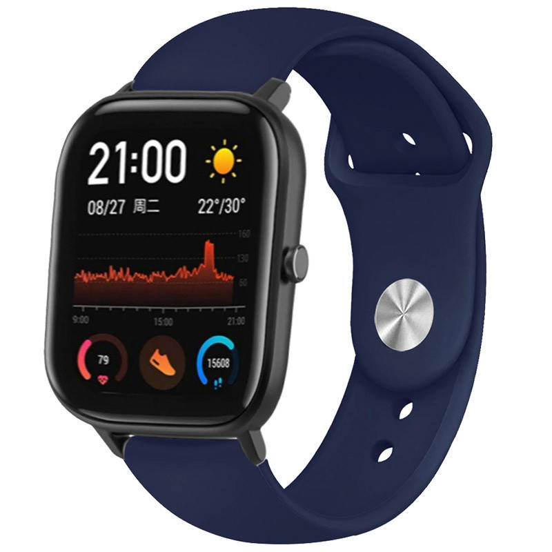 

Силиконовый Ремешок для Xiaomi Amazfit/Samsung 20 mm (Темно-синий / Midnight blue)