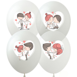 

Латексный шарик ArtShow 12"(30 см) Love is... Любовь это..., Персиковый