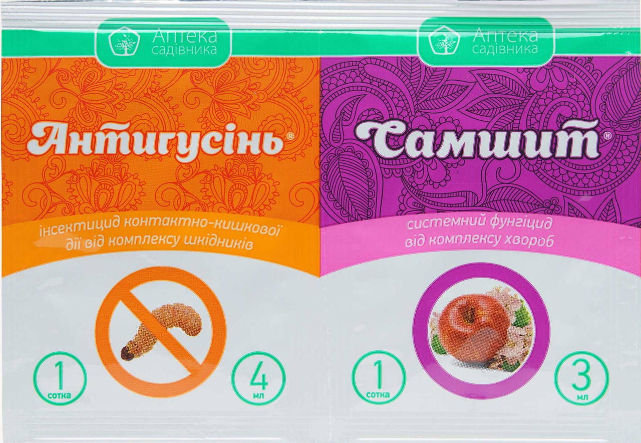

Инсектицид Антигусень 4 мл, + Самшит 3 мл, Укравит
