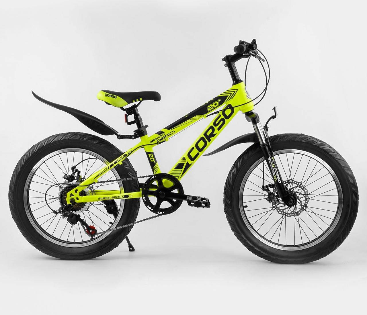 

Спортивный велосипед Corso Aero полуфет на 20 дюймов салатовый 38200
