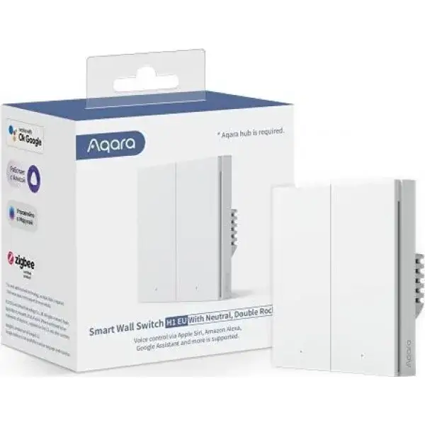 

Умный выключатель EU Aqara Wall Switch H1 (с нейтралью) две клавиши WS-EUK04