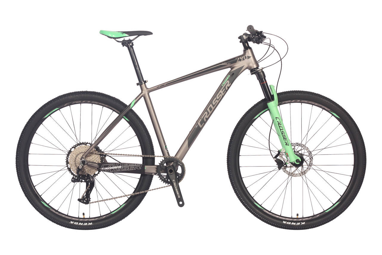 

Велосипед найнер Crosser Solo 29" Ltwoo+Shimano рама 19, серо-зелёный
