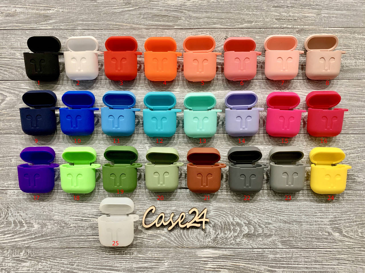 

Силиконовый чехол с карабином для AirPods (на аирподс), Разные цвета