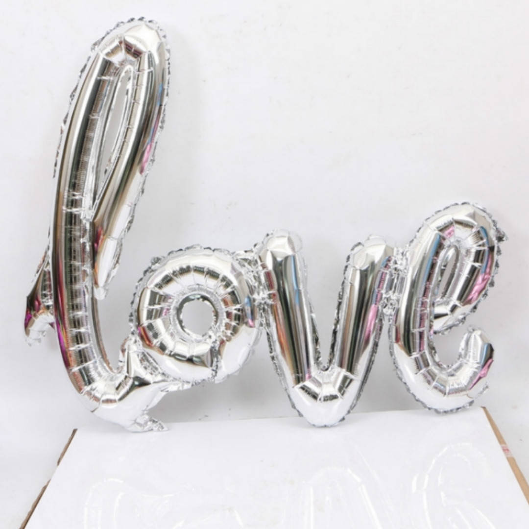 

Фольгированные буквы love 16" серебро
