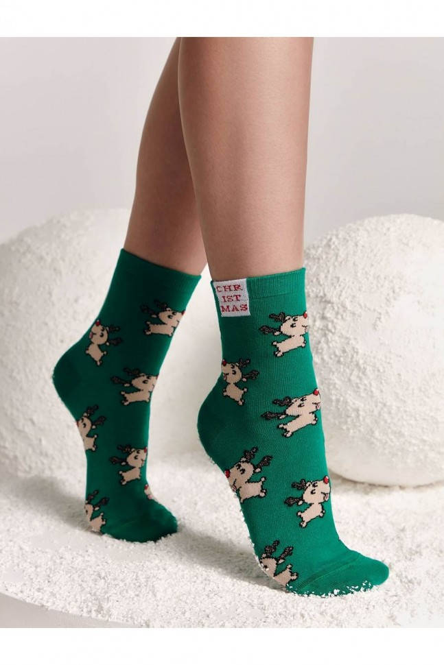 

Носки женские Conte Новогодние (649)21с-73сп с люрексом «Rudolph», 23-25 (36-39), зеленый, Зелёный