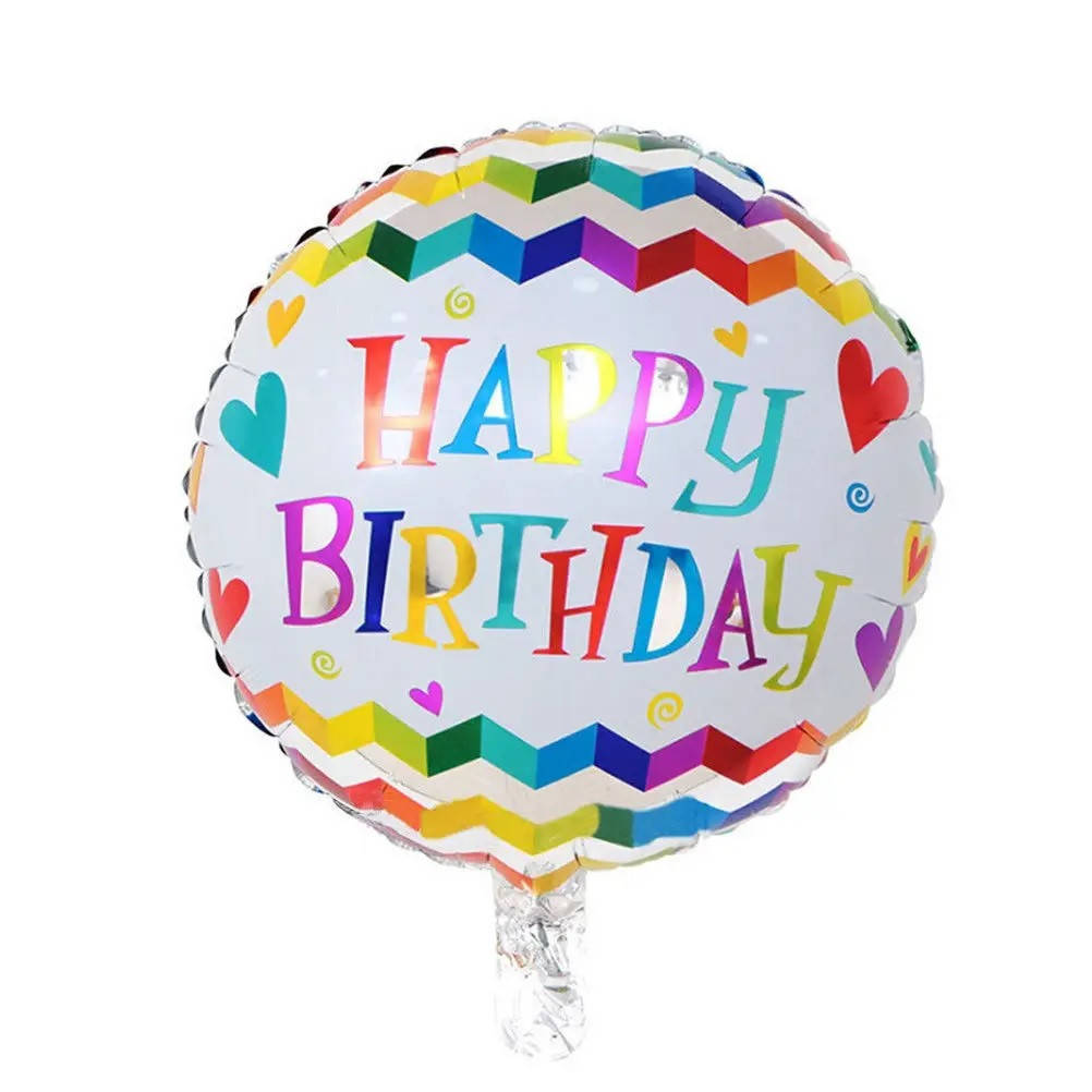 

Фольгированный круг с рисунком 18"(45см) "HAPPY BIRTHDAY белый", Китай