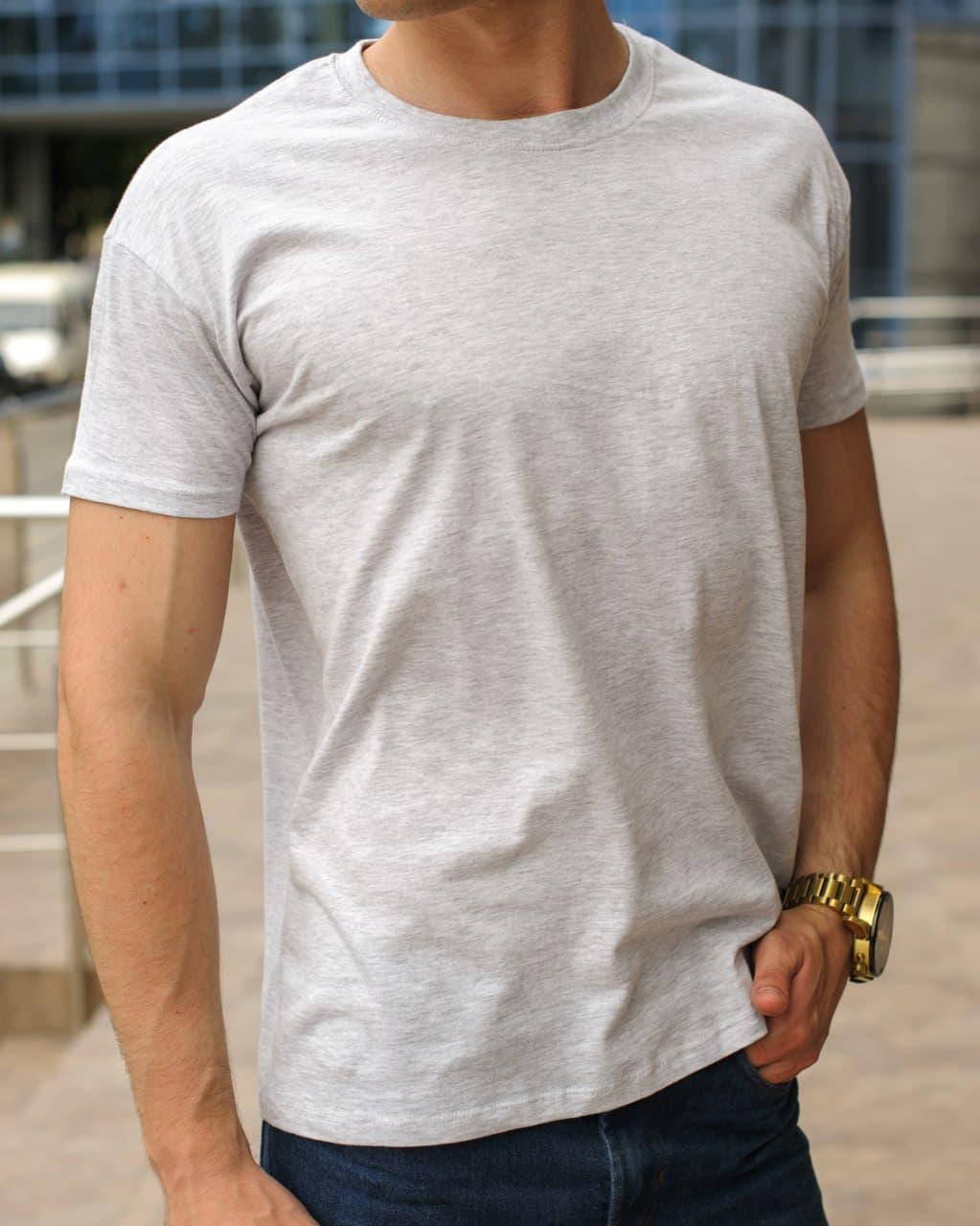 

Мужская стильная однотонная футболка (белая) хлопковая XL