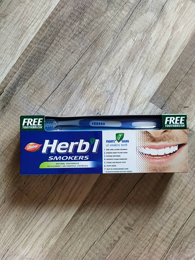 

Зубная паста Dabur для курящих, Dabur Herb’l Smokers Natural Toothpaste, 150 гр + щетка