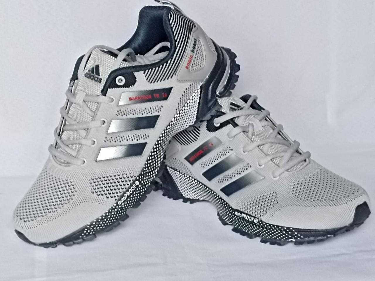 

Мужские кроссовки Adidas Marathon серые сетка, Серый