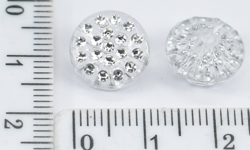 

Пуговица ф11мм с прозрачн имитация страз уп=100шт