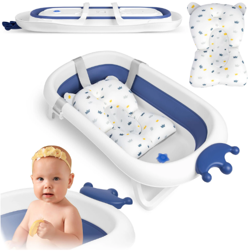 

Складная ванночка детская с подушкой бело-голубая RICOKIDS РК-280, Голубой