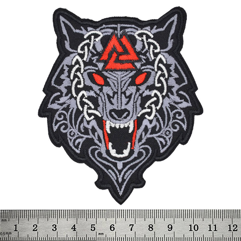 

Нашивка Волк (Fenrir), красный Валькнут