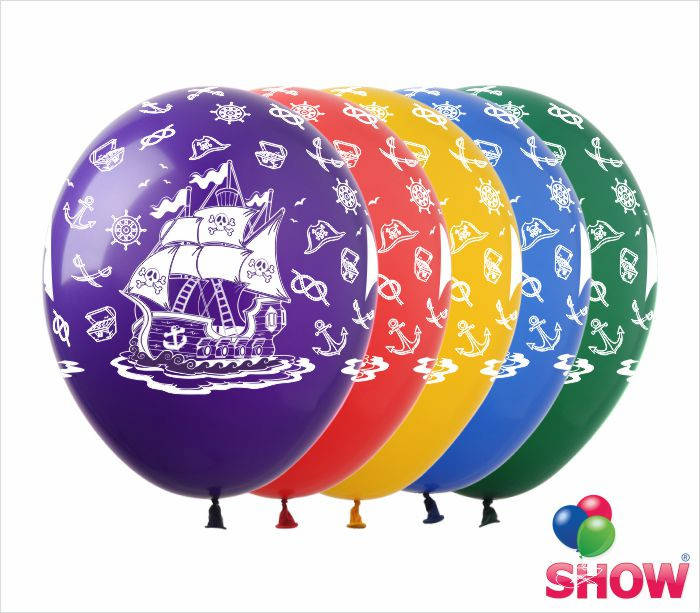 

Надувные шарики пиратский корабль 12" (30 см) ТМ Show, Разные цвета
